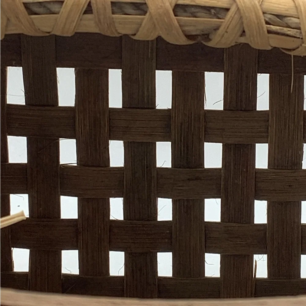 Vintage Handcrafted Tan Woven Basket